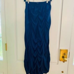 Silk like polyester beautiful deep blue/navy long Skirt